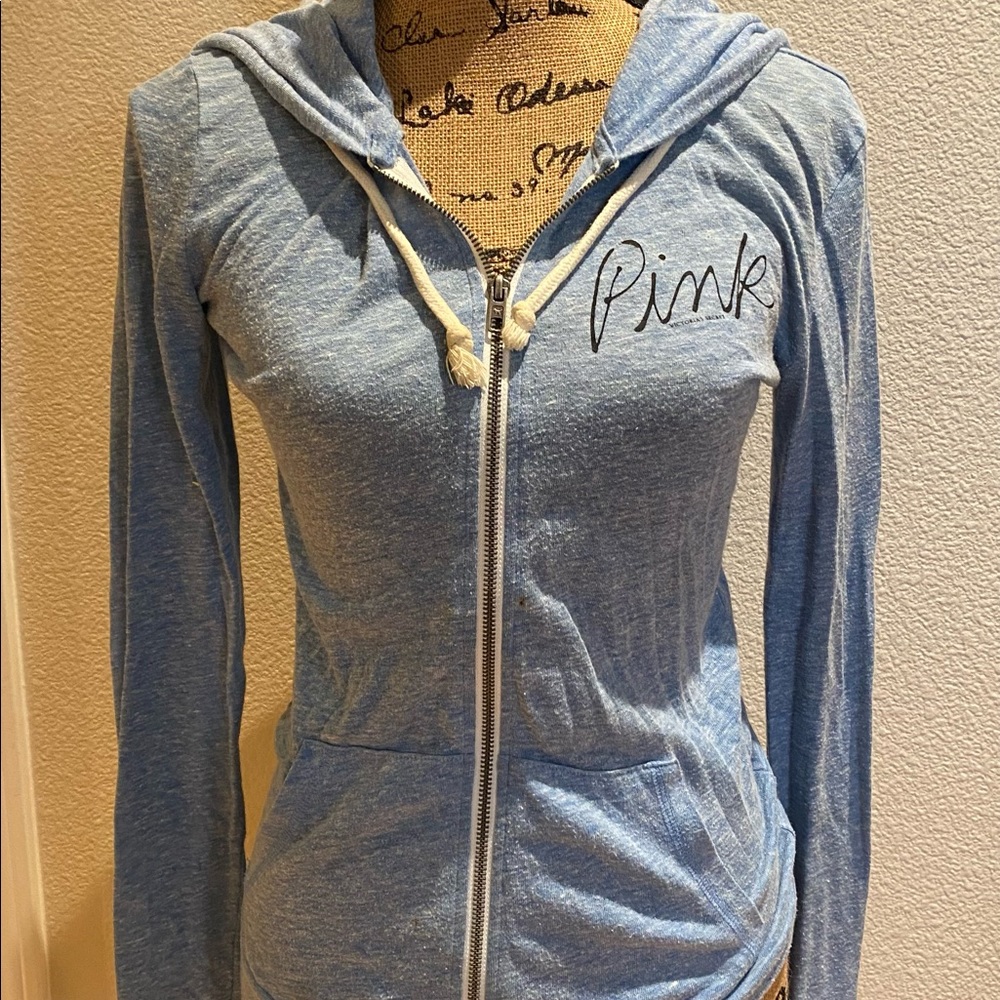PINK blue zip up jacket